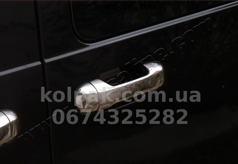 Chrome door handle covers (4 pcs) Ford Torneo Connect 2002-, OmsaLine, 2620041 Chrome door handle covers (4 pcs) Ford Torneo Connect 2002-, OmsaLine, 2620041 β photo 1