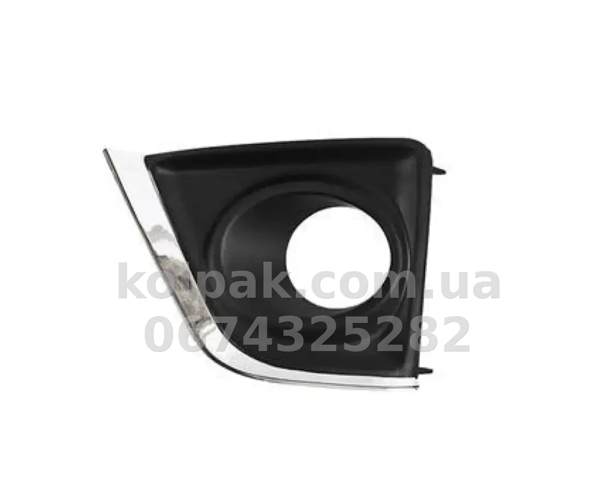 Ліва решітка бампера Toyota Corolla E18 2013-2016, EUR, з отвором для протитуманної фари, із хромованим молдингом, AVTM, 5212602140, 187037917 Ліва решітка бампера Toyota Corolla E18 2013-2016, EUR, з отвором для протитуманної фари, із хромованим молдингом, AVTM, 5212602140, 187037917 — фото 1