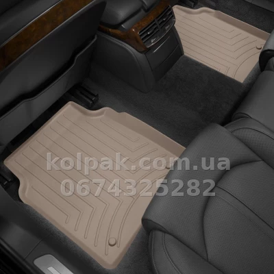 Floor mats for Audi A8 2011-, Long, rear, beige, Weathertech 454202 — photo 2