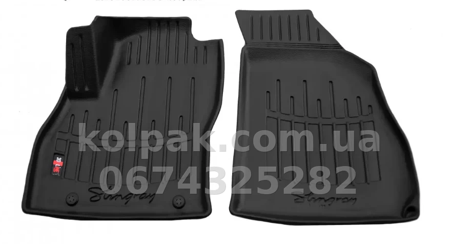 Polyurethane floor mats for Fiat Fiorino/Qubo/Peugeot Bipper/Citroen Nemo 2008-, with raised edges, 2 pcs, Stingray, 5006032 Polyurethane floor mats for Fiat Fiorino/Qubo/Peugeot Bipper/Citroen Nemo 2008-, with raised edges, 2 pcs, Stingray, 5006032 β photo 1