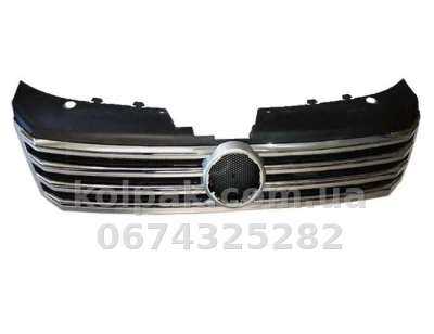 Решітка радіатора Volkswagen Passat B7 2011-2015, EUR з, хромована, AVTM, 187423990 Решітка радіатора Volkswagen Passat B7 2011-2015, EUR з, хромована, AVTM, 187423990