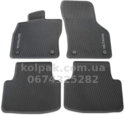 Оригінальні килимки в салон Skoda Octavia A7 2012-/A8 2020-, гумові, 4 шт., VAG, 5E4061500 — фото 2
