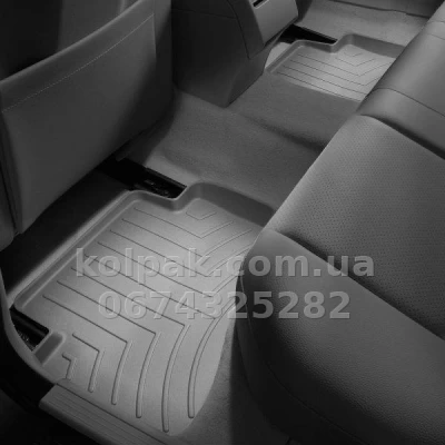 Килимки в салон Mercedes-Benz C-Class W204 2008-2014, з бортиком, задні, сірі, Weathertech 461612 — фото 2