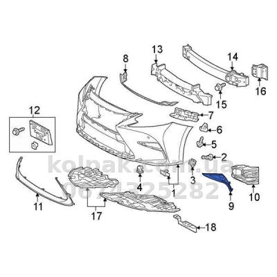 Kratka zderzaka prawa Lexus ES 2015-2018, czarna/chrom, AVTM, 8148106070, 188169912 Kratka zderzaka prawa Lexus ES 2015-2018, czarna/chrom, AVTM, 8148106070, 188169912 — zdjęcie 2