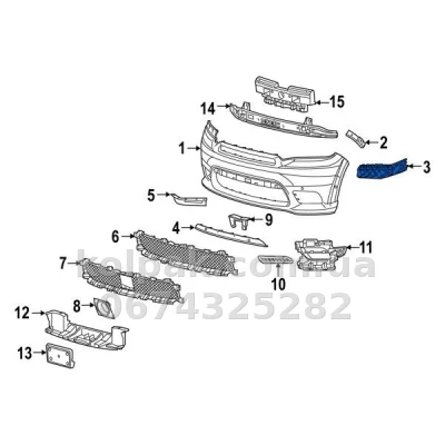 Left front bumper mounting bracket Dodge Durango 2011-, AVTM, 68227825AA, 182408931 — photo 2