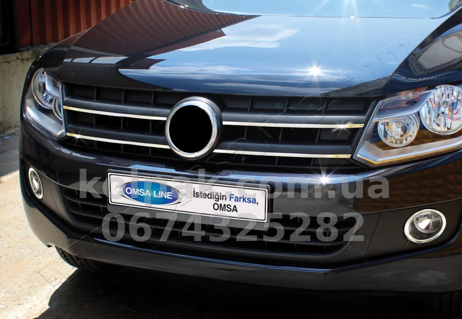 Chrome radiator grille trims (4 pcs) Volkswagen Amarok 2010-, OmsaLine, 7535081 Chrome radiator grille trims (4 pcs) Volkswagen Amarok 2010-, OmsaLine, 7535081 β photo 1