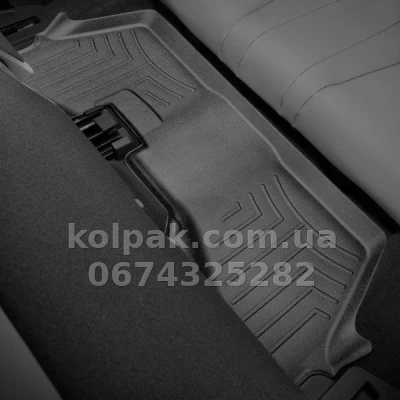 Floor mats for Honda Pilot 2015-, 3 row, with raised edges, rear, black, Weathertech 448393 — photo 2