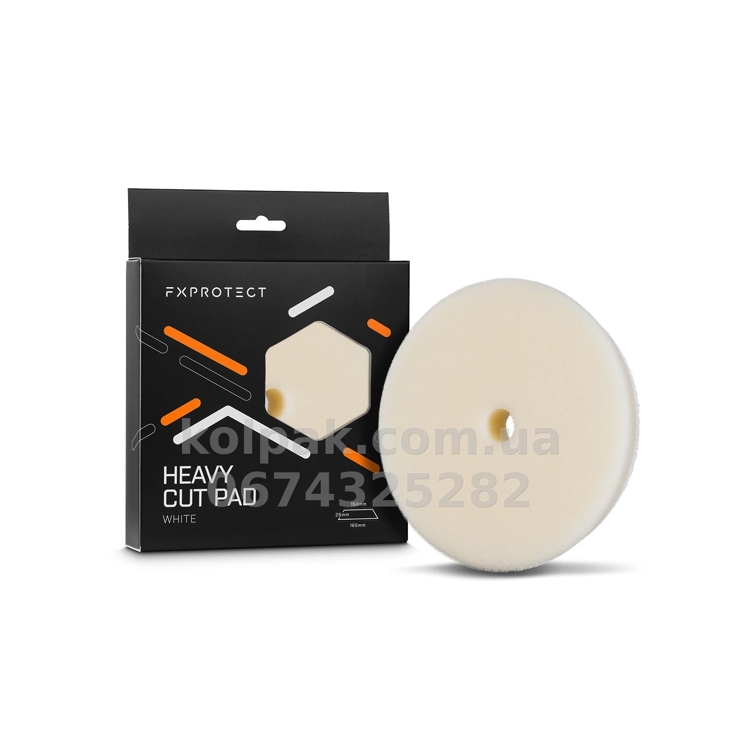 Mocnościerny pad polerski FX Protect Heavy Cut Pad White 150/165 FX Protect FX-011 Mocnościerny pad polerski FX Protect Heavy Cut Pad White 150/165 FX Protect FX-011 — zdjęcie 1