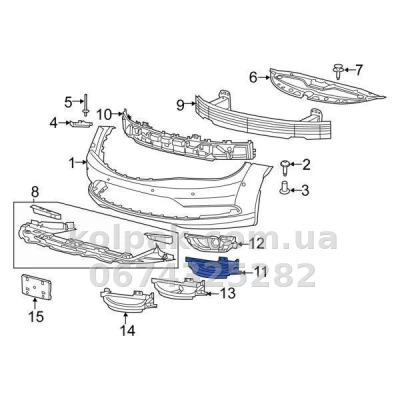 Ліва решітка бампера Chrysler 200 2014-2016, зовнішня, чорна, AVTM, 68202999AC, 181803917 — фото 3
