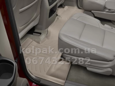 Килимки в салон Mercedes-Benz EQE SUV 2023- 3D другий ряд, бежеві Weathertech 4517734 — фото 2