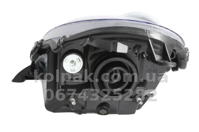 Front right headlight Nissan Micra K12 2003-2007, H4, electric adjustment, black frame, Depo, 215-1194R-LDEM2 — photo 2