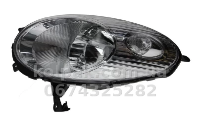 Передня ліва фара Nissan Micra K12 2003-2007, H4, електричне регулювання, хромована рамка, Depo, 215-1194L-LD-EM