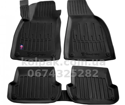 Поліуретанові килимки в салон Audi A4 B6 2000-2004/Audi A4 B7 2004-2008, з бортиком, 5 шт., Stingray, 5030015