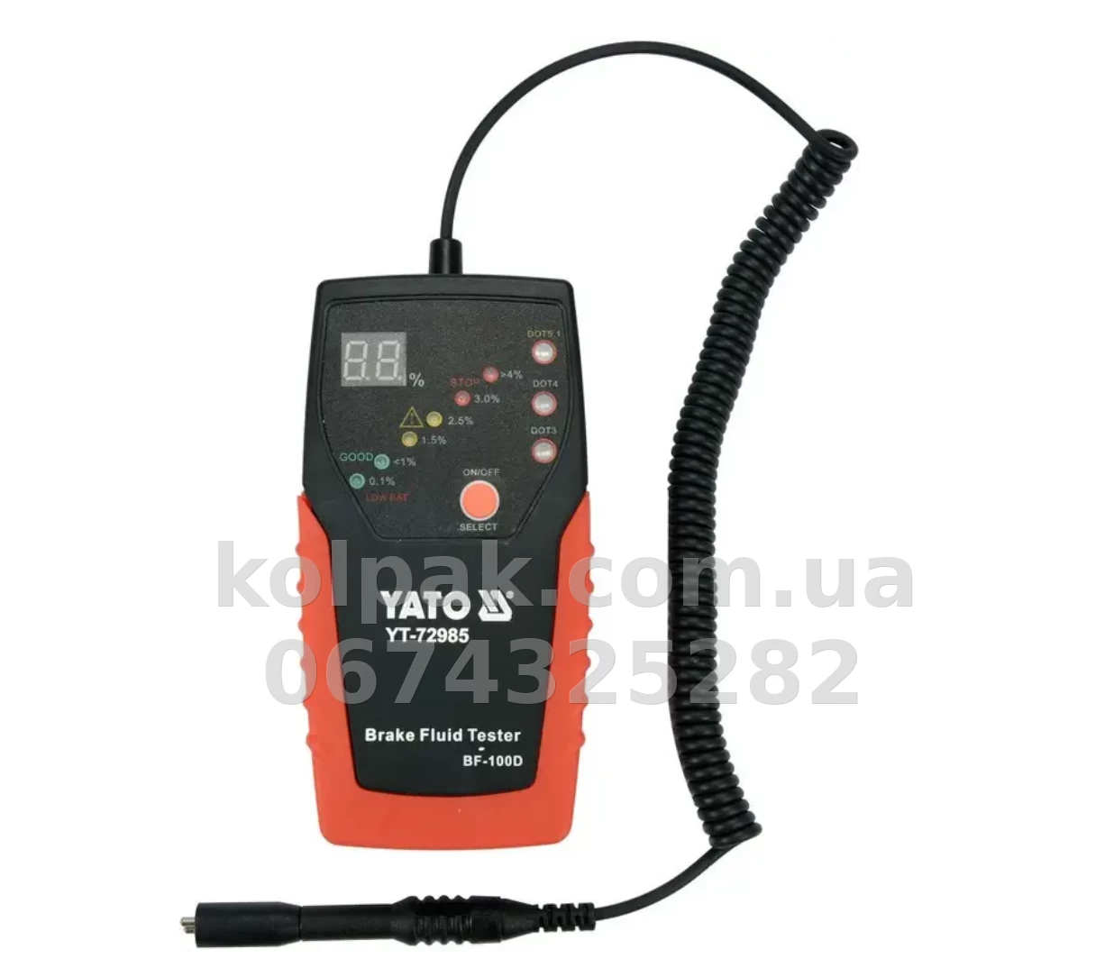 Brake fluid tester DOT3, DOT4, DOT5.1 (with electronic display and flexible probe) Yato YT-72985 Brake fluid tester DOT3, DOT4, DOT5.1 (with electronic display and flexible probe) Yato YT-72985 β photo 1