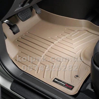 Floor mats for Jaguar E-Pace 2017-, with raised edges, front, beige, Weathertech 4513581 — photo 2