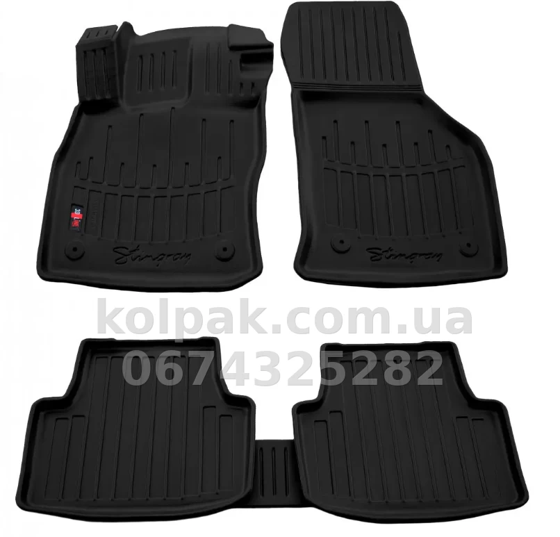 Polyurethane floor mats for Skoda Octavia A8 2020-, with raised edges, 5 pcs, Stingray, 5020075 Polyurethane floor mats for Skoda Octavia A8 2020-, with raised edges, 5 pcs, Stingray, 5020075 β photo 1