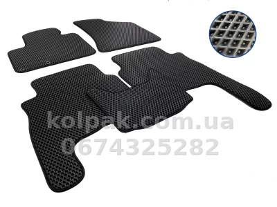 Килимки в салон Hyundai Santa Fe 2010-2012, EVA, чорні, 5 шт., AVTM BLCEV1234 Килимки в салон Hyundai Santa Fe 2010-2012, EVA, чорні, 5 шт., AVTM BLCEV1234