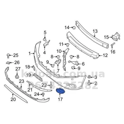 Kratka zderzaka prawa Nissan Pathfinder 2013-2017, bez otworu na światło przeciwmgielne, AVTM, 622563KA0A, 185059914 Kratka zderzaka prawa Nissan Pathfinder 2013-2017, bez otworu na światło przeciwmgielne, AVTM, 622563KA0A, 185059914 — zdjęcie 2