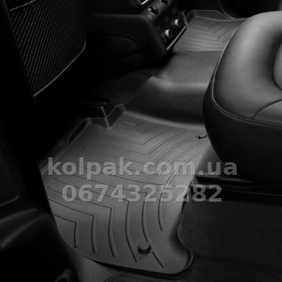 Floor mats for Audi Q7 2005-, with raised edges, rear, black, Weathertech 441512 — photo 2