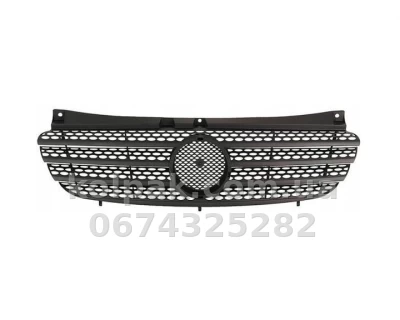 Решітка радіатора Mercedes-Benz Vito W639 2003-2010, чорна, AVTM, 183542990