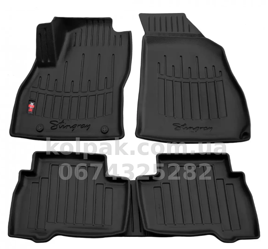 Polyurethane floor mats for Fiat Fiorino/Qubo/Peugeot Bipper/Citroen Nemo 2008-, with raised edges, 5 pcs, Stingray, 5006035 Polyurethane floor mats for Fiat Fiorino/Qubo/Peugeot Bipper/Citroen Nemo 2008-, with raised edges, 5 pcs, Stingray, 5006035 β photo 1