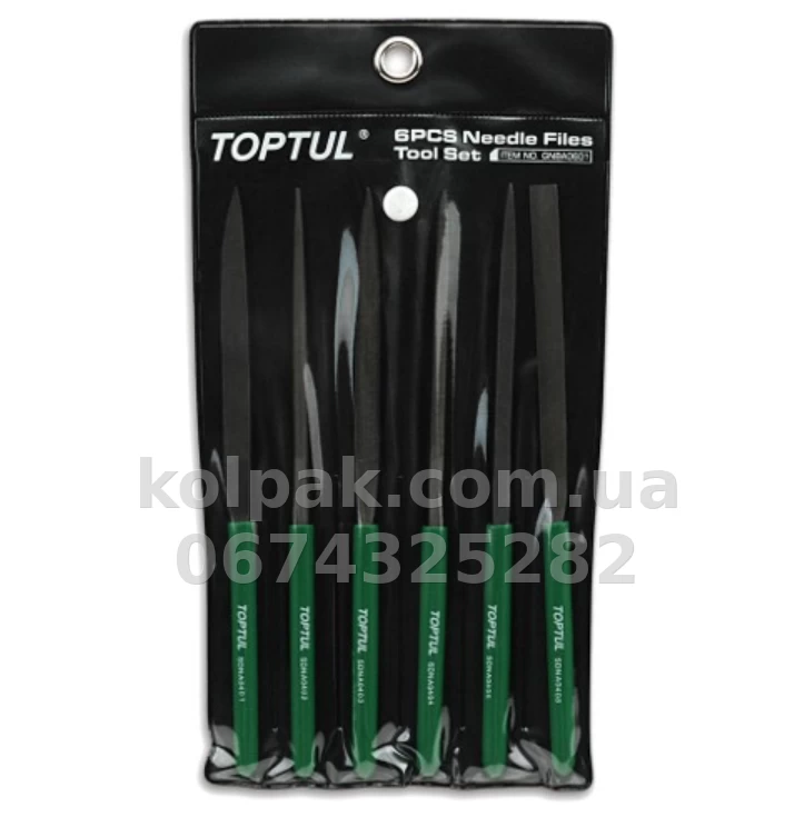 Needle file set L160 mm 6 pcs. TOPTUL GNBA0601 Needle file set L160 mm 6 pcs. TOPTUL GNBA0601 β photo 1