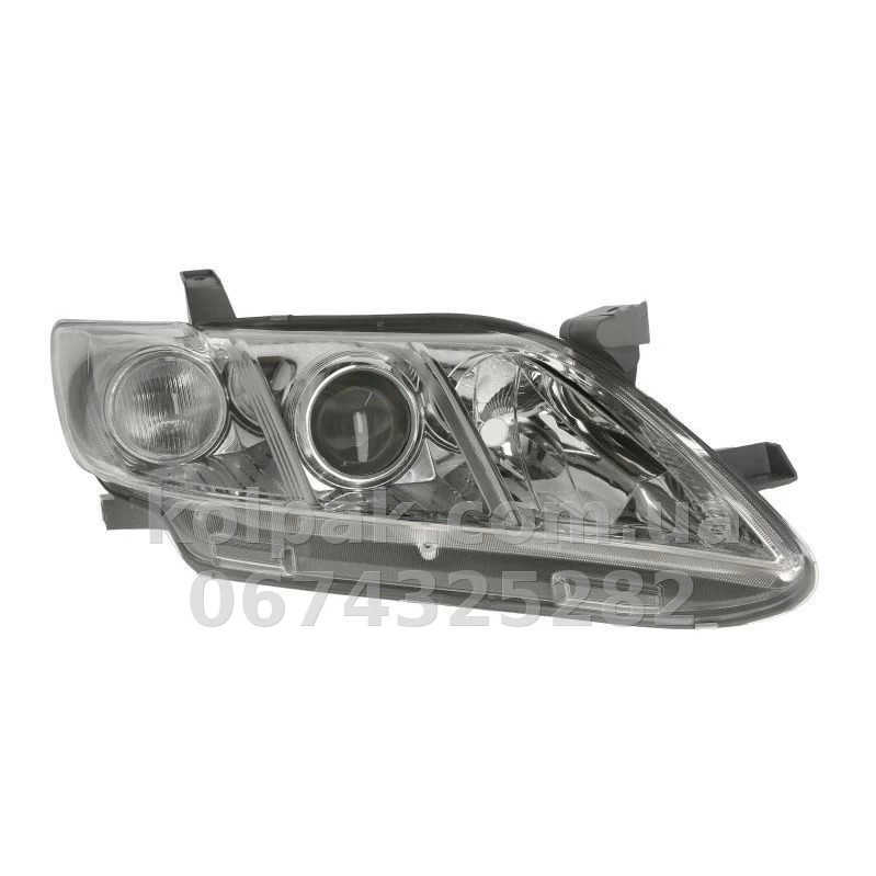 Передня права фара Toyota Camry 2006-2009, H7/HB3, з білим покажчиком повороту, електричне регулювання, Depo, 212-11K9R-LD-EM Передня права фара Toyota Camry 2006-2009, H7/HB3, з білим покажчиком повороту, електричне регулювання, Depo, 212-11K9R-LD-EM — фото 1