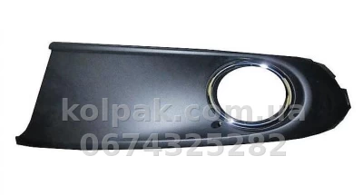Ліва решітка бампера Volkswagen Polo 5 SD 2009-2015, з отвором для протитуманної фари, із хромом, AVTM, 6RU8546619B9, 7426 913