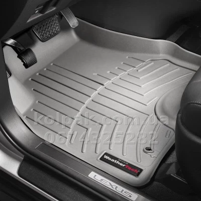 Килимки в салон Mercedes-Benz C-Class W204 2008-2014, з бортиком, передні, сірі, Weathertech 464701 — фото 2