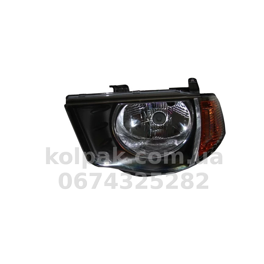 Передня фара Mitsubishi L200 2006-2015, ліва H4, з помаранчевим покажчиком повороту, електричне регулювання, Depo, 214-1180L-LD-EM Передня фара Mitsubishi L200 2006-2015, ліва H4, з помаранчевим покажчиком повороту, електричне регулювання, Depo, 214-1180L-LD-EM — фото 1