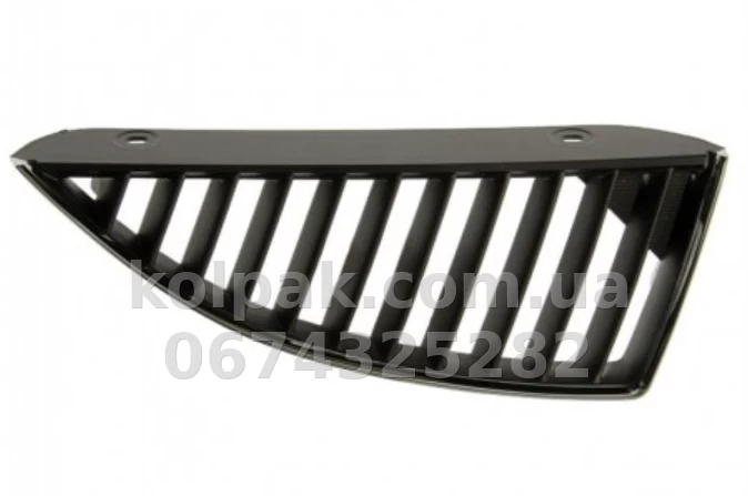 Решітка бампера Mitsubishi Lancer 9 2004-2006 верхня, права, чорна, хромований молдинг, AVTM, MN161114, 184805914 Решітка бампера Mitsubishi Lancer 9 2004-2006 верхня, права, чорна, хромований молдинг, AVTM, MN161114, 184805914 — фото 1