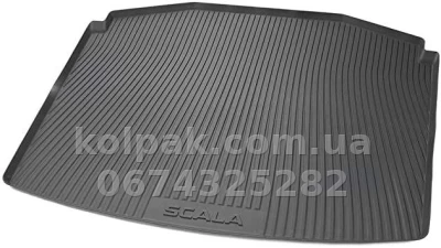 Оригінальний килимок у багажник Skoda Scala 2020-, гумовий, Vag 657061160 Оригінальний килимок у багажник Skoda Scala 2020-, гумовий, Vag 657061160
