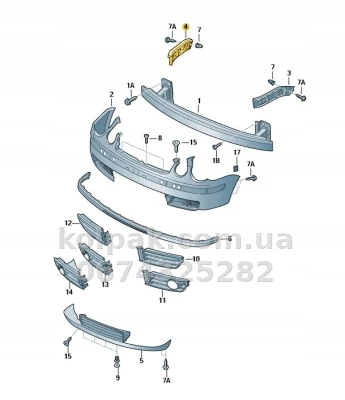 Праве кріплення переднього бампера Volkswagen Polo 4 HB 2002-2005, AVTM, 6Q0807184, 187401932 Праве кріплення переднього бампера Volkswagen Polo 4 HB 2002-2005, AVTM, 6Q0807184, 187401932 — фото 2
