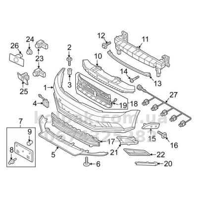 Праве кріплення переднього бампера Volkswagen Jetta 6 2014-2018, AVTM, 5C6807184A, 187435932 Праве кріплення переднього бампера Volkswagen Jetta 6 2014-2018, AVTM, 5C6807184A, 187435932 — фото 2