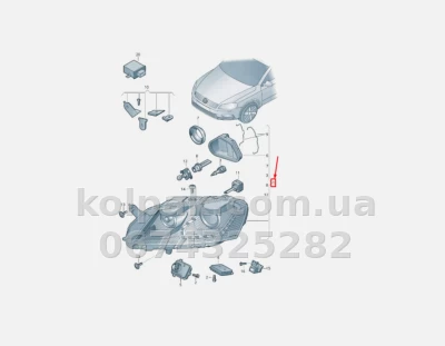 Front right headlight Volkswagen Passat B7 2011-2015, EUR, electric adjustment, with levelling motor, without bulbs (D3S/PSY24), Depo, 44111G7RMLEAD2 Front right headlight Volkswagen Passat B7 2011-2015, EUR, electric adjustment, with levelling motor, without bulbs (D3S/PSY24), Depo, 44111G7RMLEAD2 β photo 4