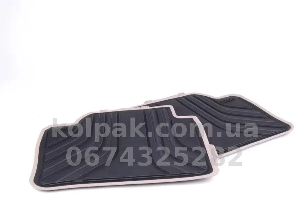 Original floor mats for BMW 3-Series F30/4 F36 2012-, Modern Line, rear, 2 pcs, 51472220142 Original floor mats for BMW 3-Series F30/4 F36 2012-, Modern Line, rear, 2 pcs, 51472220142 β photo 1