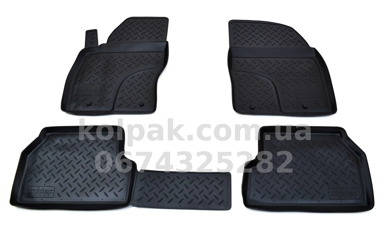 Polyurethane floor mats for Ford Focus 2 2005-2011, Norplast, NPL-Po-22-16 Polyurethane floor mats for Ford Focus 2 2005-2011, Norplast, NPL-Po-22-16 β photo 1