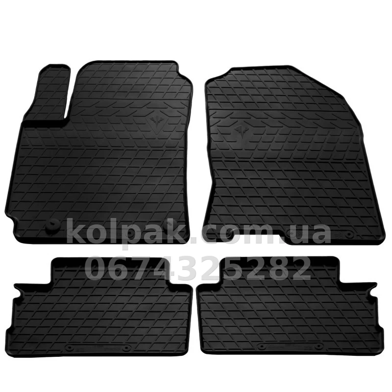 Floor mats for Hyundai Kona 2017-, with plastic clips HK, 4 pcs, Stingray, 1009334 Floor mats for Hyundai Kona 2017-, with plastic clips HK, 4 pcs, Stingray, 1009334 β photo 1