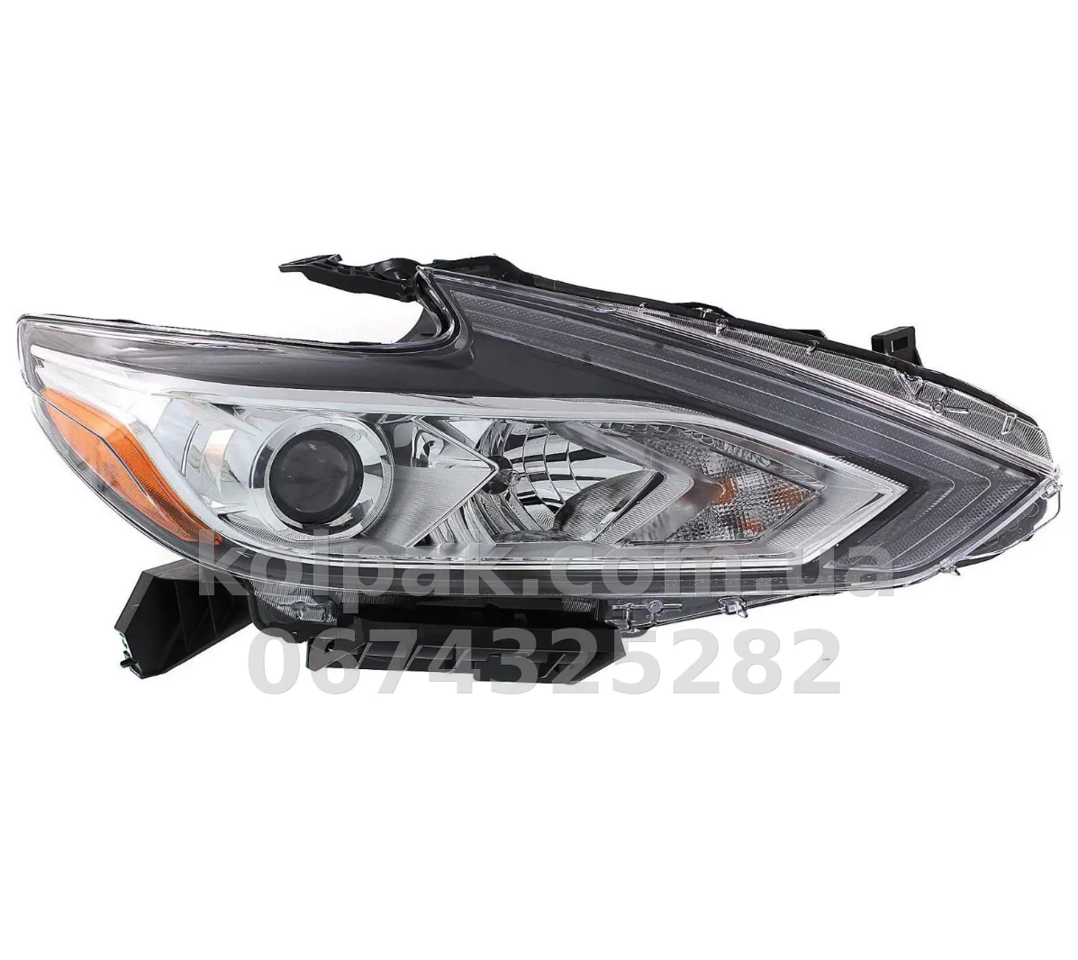 Front right headlight Nissan Altima 2016-2018, manual adjustment, without bulbs (LED.H9.7444na.W5W), dark reflector, Depo, 31511ABRASN7 Front right headlight Nissan Altima 2016-2018, manual adjustment, without bulbs (LED.H9.7444na.W5W), dark reflector, Depo, 31511ABRASN7 β photo 1