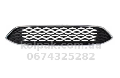 Решітка радіатора Ford Focus 3 2014-2018, сітка, чорна, із хромованою рамкою, AVTM, 182819910