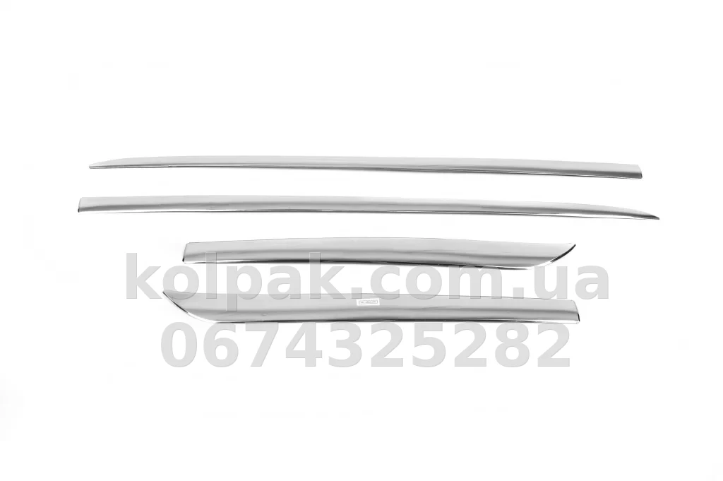 Chrome door moulding covers (4 pcs, stainless steel) Renault Sandero 2013-, Carmos, 64450586 Chrome door moulding covers (4 pcs, stainless steel) Renault Sandero 2013-, Carmos, 64450586 β photo 1