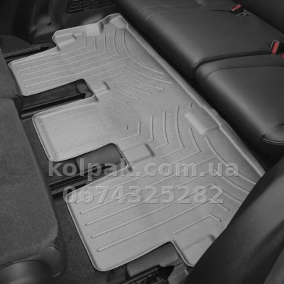 Floor mats for Toyota Highlander 2014-, 3 row, with raised edges, grey, Weathertech 466323 — photo 2