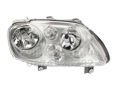 Передня права фара Volkswagen Caddy 2004-2010/Touran 2003-2006, H7/H7, електричне регулювання, хромована рамка, Depo, 441-1172R-LDEM1