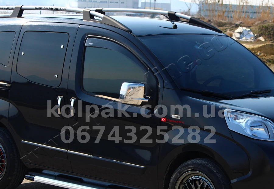 Chrome mirror covers (2 pcs) Fiat Fiorino/Citroen Nemo/Peugeot Bipper 2007-, OmsaLine, 5720111 Chrome mirror covers (2 pcs) Fiat Fiorino/Citroen Nemo/Peugeot Bipper 2007-, OmsaLine, 5720111 β photo 1