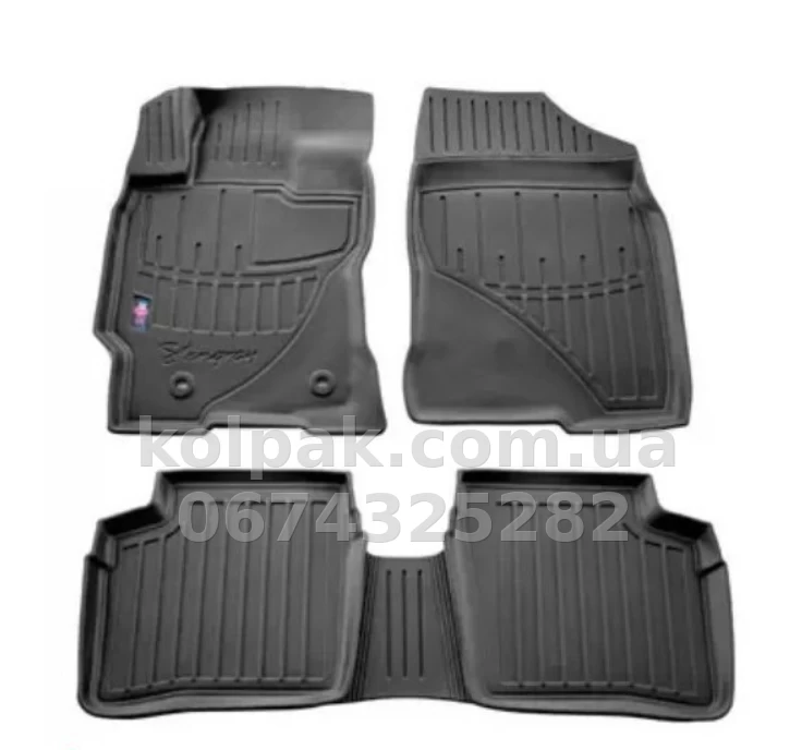 Polyurethane floor mats for Renault Duster 2010-2018, 2WD, with raised edges, 5 pcs, Stingray, 5018275 Polyurethane floor mats for Renault Duster 2010-2018, 2WD, with raised edges, 5 pcs, Stingray, 5018275 β photo 1