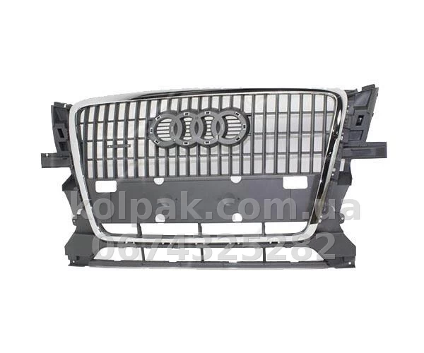 Решітка радіатора Audi Q5 2008-2012, чорна, хромована рамка, AVTM, 181212990 Решітка радіатора Audi Q5 2008-2012, чорна, хромована рамка, AVTM, 181212990 — фото 1