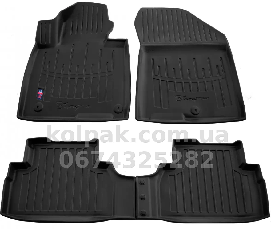 Polyurethane floor mats for Hyundai Santa Fe 4 TM 2018-2020, with raised edges, 4 pcs, Stingray, 5009114 Polyurethane floor mats for Hyundai Santa Fe 4 TM 2018-2020, with raised edges, 4 pcs, Stingray, 5009114 β photo 1