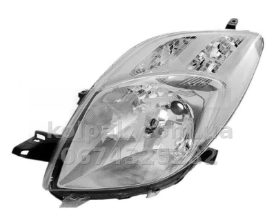 Передня ліва фара Toyota Yaris 2001-2009, H4, електричне/механічне регулювання, Depo, 212-11L2L-LD-EM
