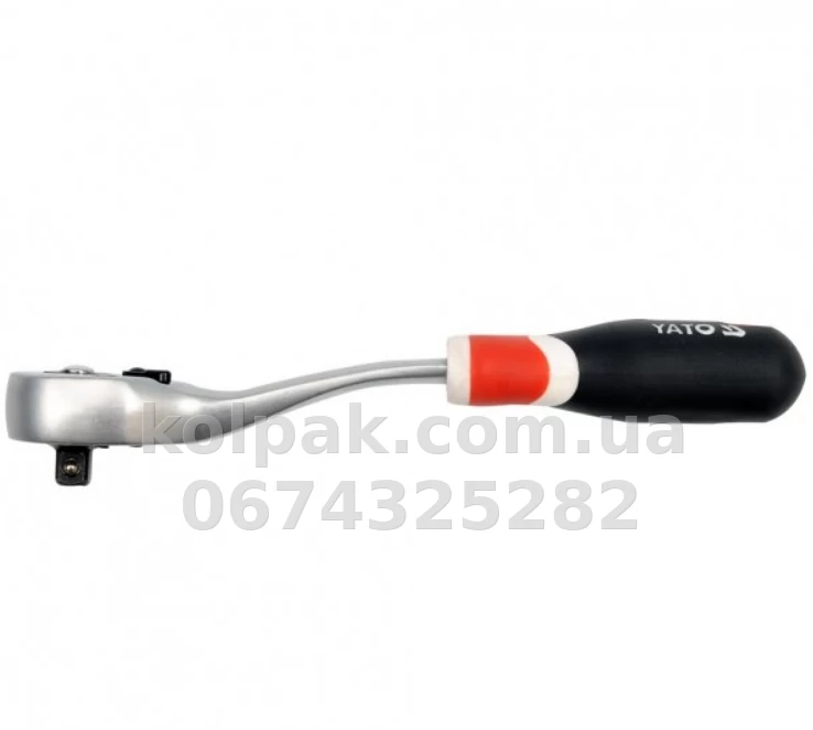 Ratchet 1/4, plastic handle, Angled, length 155 mm, 72 teeth Yato YT-0730 Ratchet 1/4, plastic handle, Angled, length 155 mm, 72 teeth Yato YT-0730 β photo 1