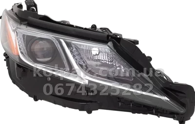 Передня права фара Toyota Camry XV70 2017-2021, електричне регулювання, без ламп (LED.7444na.W5W), жовта, Depo, 31211AURUS2